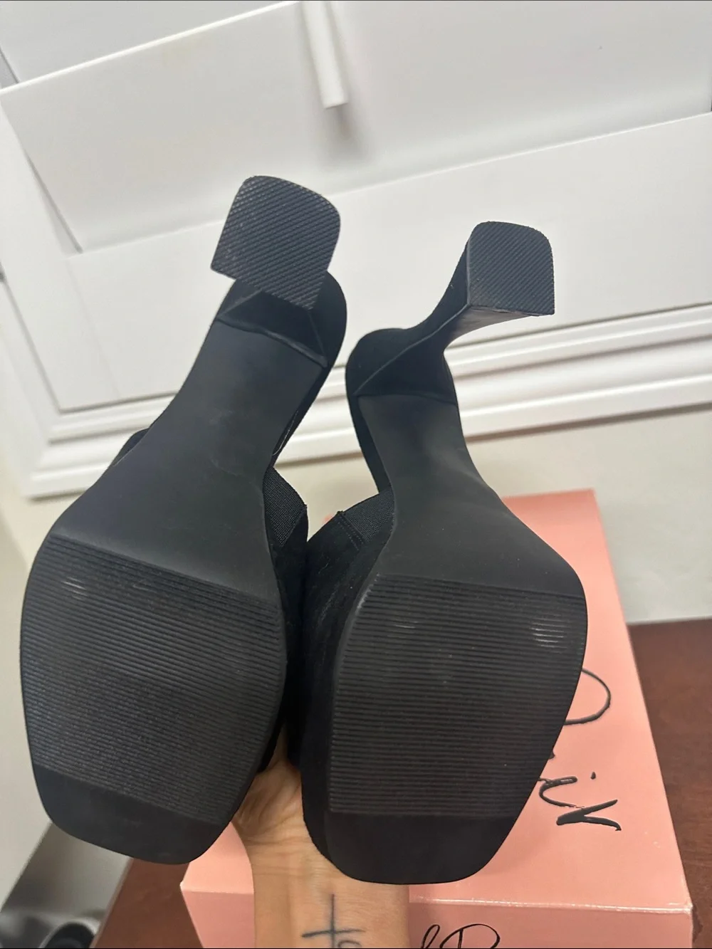 Wild Pair Black Platform Slide Sandals